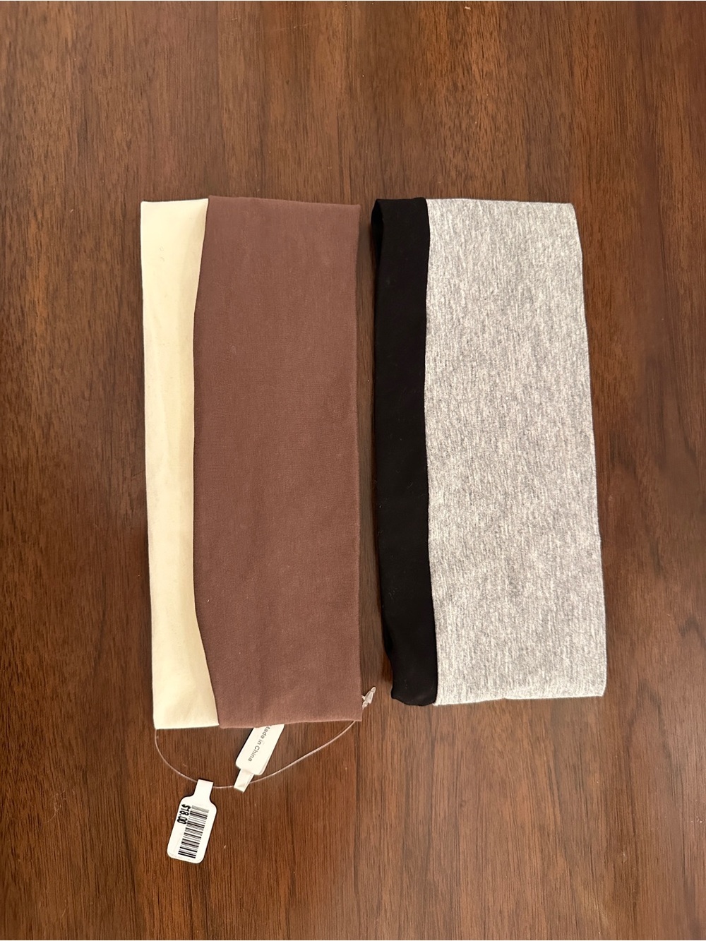 Free People Reversible Wide Stretch Headbands in Cream & Brown, Black & Gray